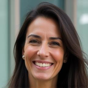 Retrato profissional de Ana Clara Silva, auditora de compliance, sorrindo gentilmente.